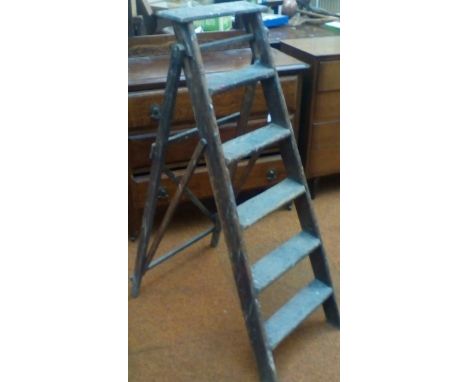Vintage set of wooden step ladders 