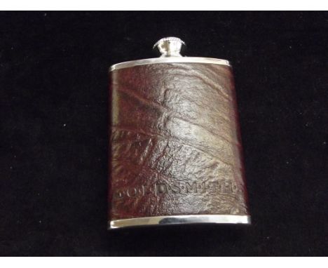 Leather bound hip flask