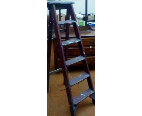 Vintage set of wooden step ladders 