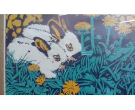 Framed limited edition framed print 'Rabbitesque' signed in pencil