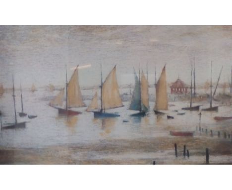 L.S Lowry print 'Yachts at Lytham' 