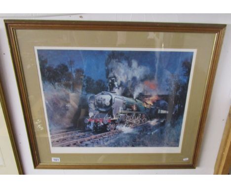 Terence Cuneo L/E signed print - Locomotive