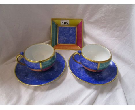 2 Limoges cups, saucers & 1 tray - Babouchka.Each piece appears to be in very good condition with no chips or breaks etc.