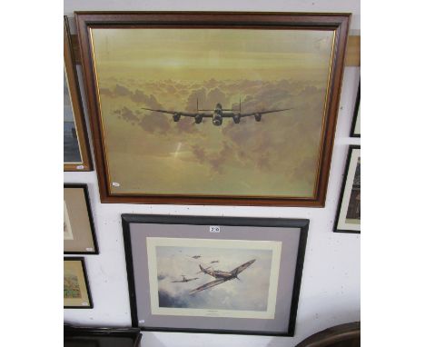 L/E  signed print by Robert Taylor & Coulson print of Lancaster