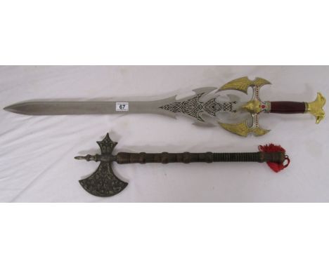 Fantasy sword & model warriors axe
