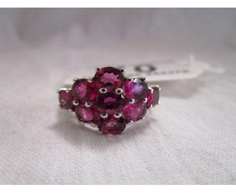 White gold pink tourmaline set ring