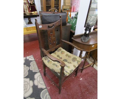 Art Nouveau oak armchair