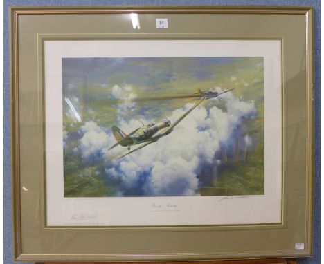 A signed Frank Wooton limited edition print, One Off - Smartly, also signed by R.R. Stanford Tuck, 347/650, framed