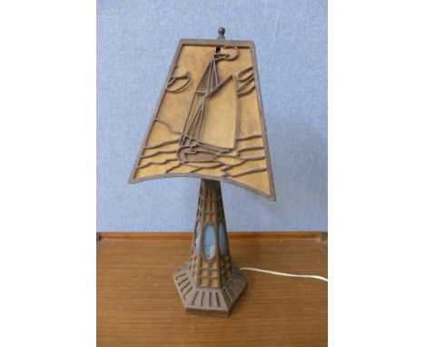 An Arts and Crafts table lamp