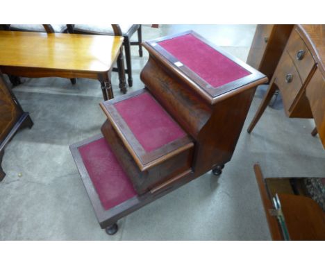 A Victorian mahogany step commode 