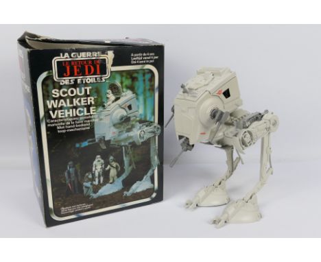 Palitoy - Star Wars - A boxed ROTJ Scout Walker vehicle with hand operated walking feature. The model appears Mint in a Fair 