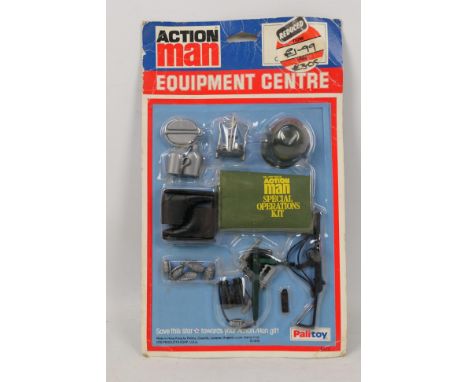 Action Man - Palitoy - A vintage Palitoy Action Man Equipment Centre #34286 carded 'Special Operations Kit'. The kit appears 