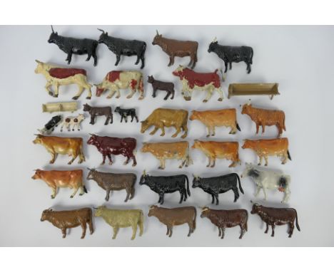 Britains - Johillco - A collection of 30 x unboxed Cows including long horns, Calves and a Bull.  They show some signs of age