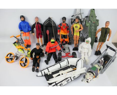 Hasbro - Action Man - A collection of 8 unboxed 'Second Generation' modern Action Man figures with some accessories and vehic