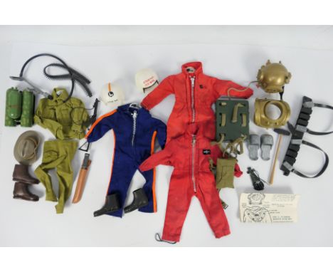 Palitoy - Action Man - Four partial and unboxed vintage Action Man outfits / accessories. Lot includes Action Man Deep Sea Di