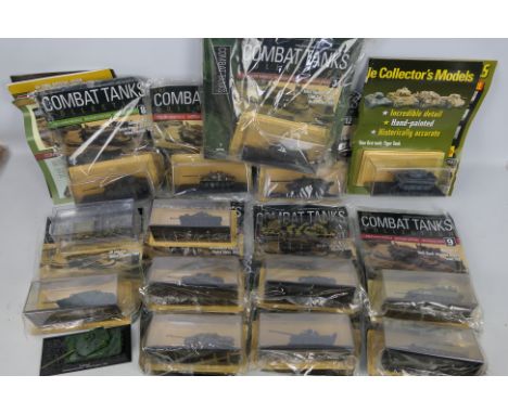 DeAgostini - Combat Tanks Collection. A selection of 16 loose and sealed Magazines and diecast models appearing in Very Good 