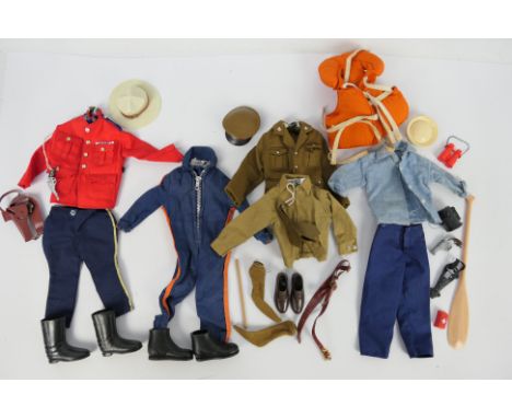 Palitoy - Action Man - Four partial and unboxed vintage Action Man outfits / accessories. Lot includes Action Man British Arm