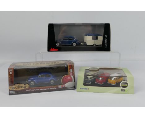 Schuco - Greenlight - Oxford - A collection of boxed VW models, a limited edition Beetle with Eriba Puck caravan one of only 