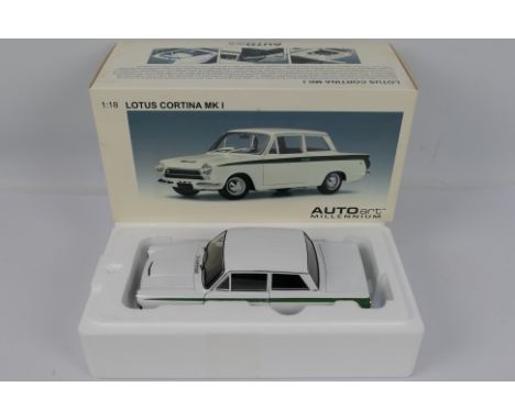 Auto Art Millennium - Lutus Cortina MK I - 1/18th scale model of a Lotus Cortina MK1 by Auto Art Millennium. Item appears as 