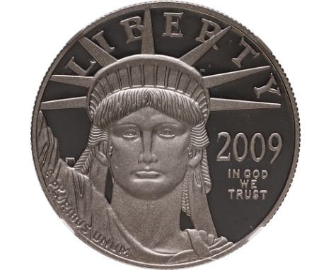 UNITED STATES. Platinum 100 dollars, 2009 W. West Point. The "American Platinum Eagle" Bullion Coinage.Head of Lady Liberty, 