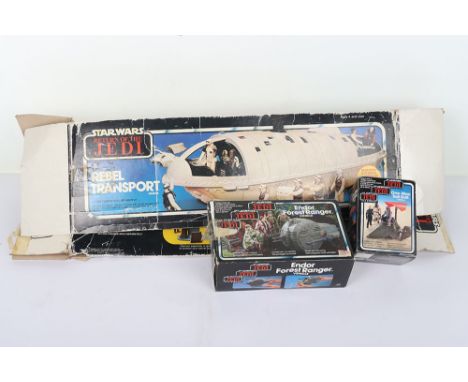 Three Vintage Star Wars Empty Boxes. Including Rebel Transport Vehicle Palitoy some box wear and has come unglued down the si