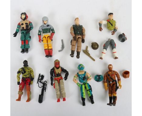 Quantity of Vintage G.I. Joe Gi Joe Action Force Vehicles Action Figures Hasbro. Including Water Moccasin, General, Tomahawk,