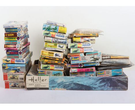 Quantity of Fifty Eight Military and Civilian Model kits. Including Airfix RAF Refuelling Set, Airfield Control Tower, Wellin