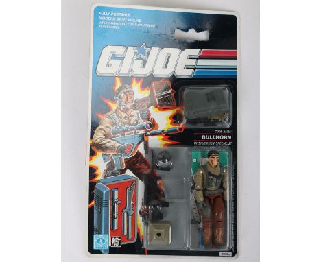 Vintage G.I. Joe Gi Joe Bullhorn Action Figure carded Hasbro. Asst 6576/02. Good condition with some waving to card and dent 