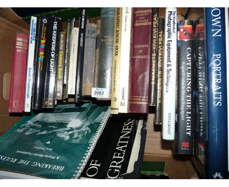 A box of books of photographic interests: 'Jane Browns Portraits', 'Capturing The Light', 'Portraits of Greatness' etc.