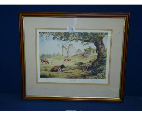 A framed and mounted limited edition Print titled 'Summer Shadows' no 23/850 by Anthony Forster, 20 1/2" x 17 1/2".