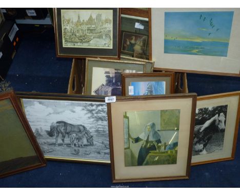 A quantity of Prints to include De Hooch 'Courtyard of a Dutch House', Pears print 'Some of Life's Treasures', Peter Scott 'G