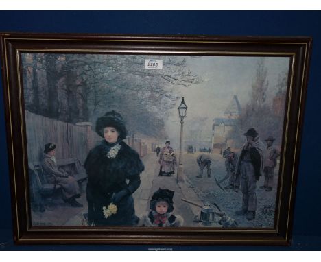 A framed Print "Spring Morning" by George Clausen.