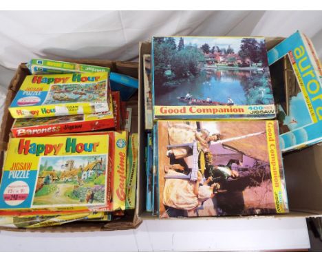 Jigsaws - in excess of 40 vintage jigsaw puzzles mainly landscapes in vg condition (2) Est £20 - £40