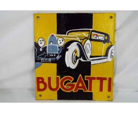 A cast iron wall plaque marked Bugatti, Est £20 - £30