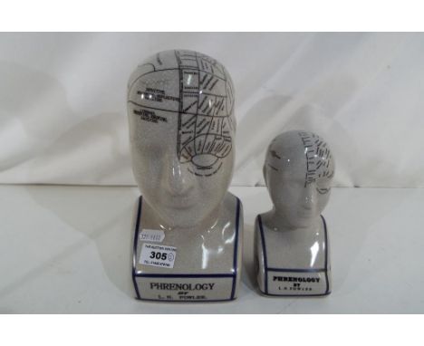 Two ceramic Phrenology heads, Est £20 - £30