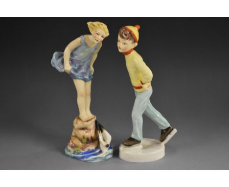 A Royal Worcester figure Sea - Breeze,  modelled by FG Doughty, pattern number 3008, 21cm high, printed and painted marks in 