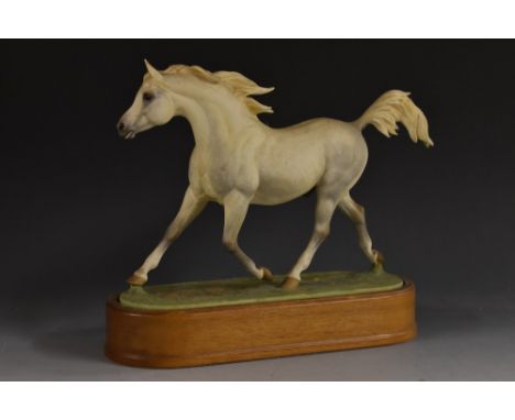 A Royal Worcester Arab Stallion, modelled by Doris Linder, limited edition, 263/500, plinth base, certificate