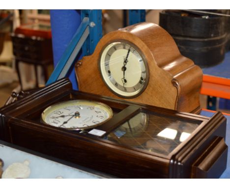 CHIMING MANTLE CLOCK &amp; REPRODUCTION WALL CLOCK     