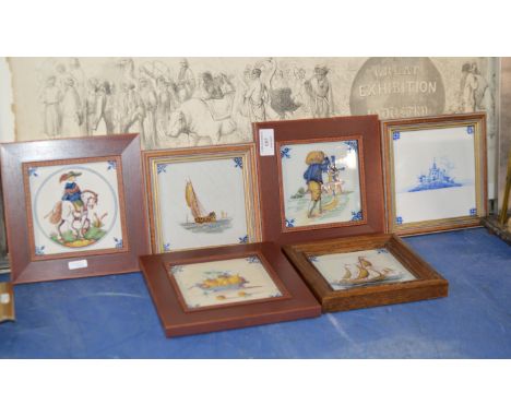 6 VARIOUS FRAMED TILE DISPLAYS     