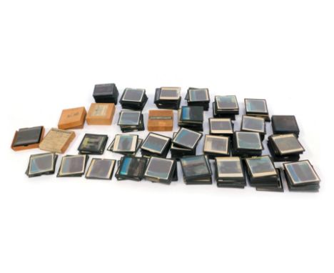 Various lantern slides, to include Egyptian scenes, Biblical scenes, various figures, Sheik in an Arab village, View of Jorda