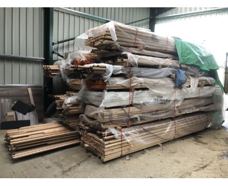 Stock of Timber - For Sale by Tender. Oak, hardwood and softwood stock of handrail, hex handrail, mophead handrail, base plat
