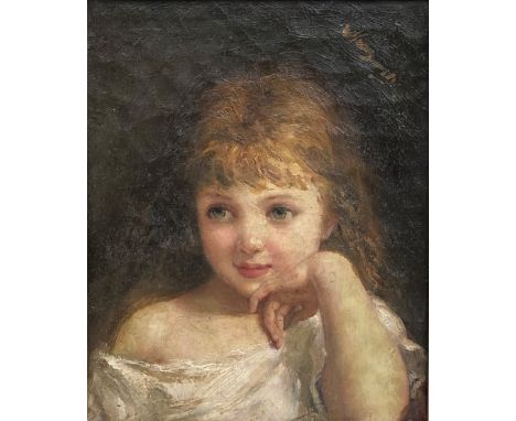 English School (early 20th century): Portrait of a Young Girl, oil on canvas laid on panel unsigned 25cm x 19cm - Condition R