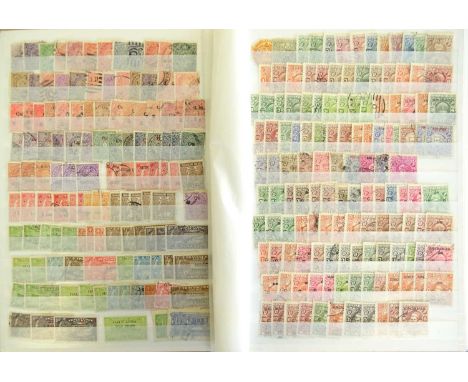 Worldwide Collector's working balance in two small boxes and two stockbooks, 1000s of stamps, especially GB 1940s-60s very fr