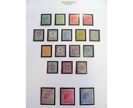 Great Britain Mint collection of the Kings and Elizabeth II in mounts on pages, highlights including KEVII De La Rue 5/-, Som
