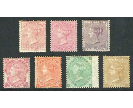 Great Britain 1855-'62 early surface-printed mint/unused group, incl. 1857 4d wmk large garter unused and mint, the latter th