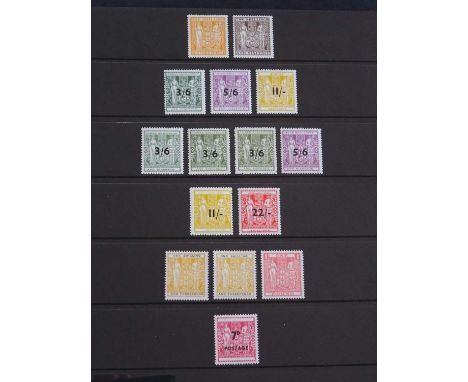 New Zealand Postal Fiscals mint collection of 43 stamps on stockpages, almost all very lightly hinged, some never hinged, inc