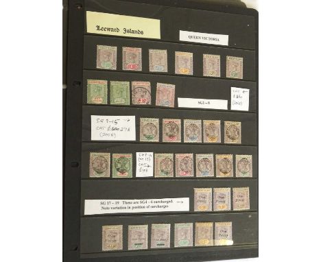 Leeward Islands Mostly mint collection on stockpages, 1890 to 1954 highly complete and generally vibrant, including (mint unl