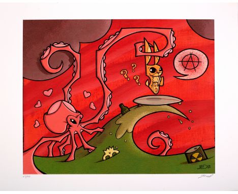 Joe Ledbetter AKA J.LED/Post-Apocalyptic Surf Bunny/signed print, limited edition 47/100/33cm x 41cm