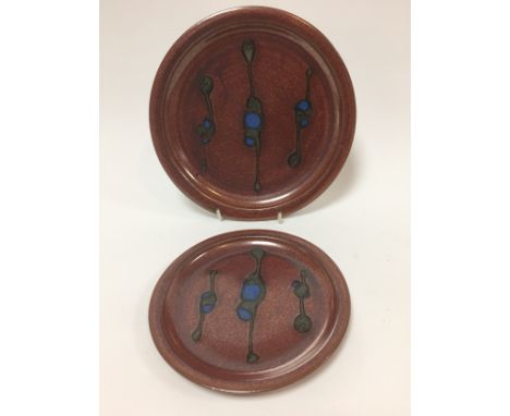 Ray Finch (1914-2012) for Winchcombe Pottery, a set of six dinner plates, 23cm diameter, six side plates, 18cm diameter and t