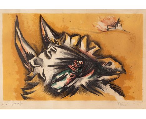 Jean Lurcat (1892-1966)/Paysage - Le Pirate (circa 1953)/signed and numbered 77/200/lithograph in colours, 31cm x 45.5cm/Prov